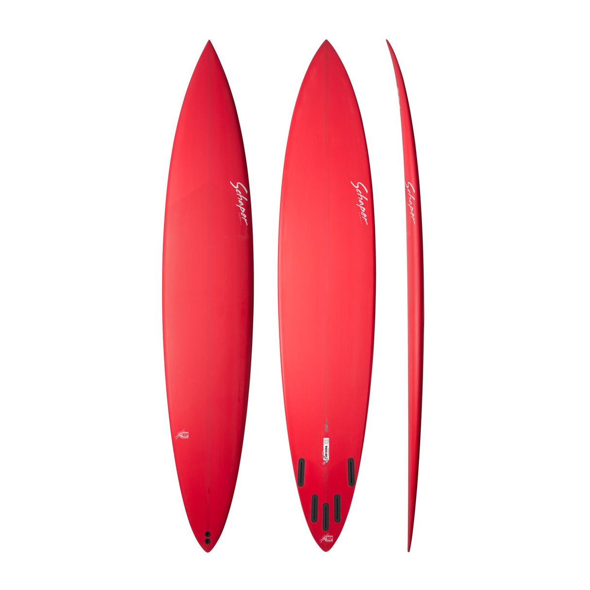 NSP 2026 Equalizer Surfboard rot, Draufsicht und Seitenansicht, Fiberglas