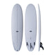 NSP 2026 Double Up Surfboard hellblau, Draufsicht und Seitenansicht mit Finnen