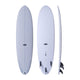 NSP 2026 Magnet Surfboard, hellblau, Draufsicht und Seitenansicht mit schwarzen Finnen