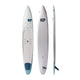 NSP 2026 Omni Sup Board weiß mit blauem Finbox, drei Ansichten von oben, unten und Seite