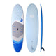 NSP 2026 Cruise Surfboard hellblau mit grauem Deck und blauem Unterwasserschiff, drei Ansichten