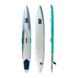 NSP 2026 Cheetah Surfboard Türkis Weiß Ansicht von oben unten Seite