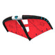 Duotone Unit 2027 Kitesegel rot-schwarz mit weißen Elementen und blauem Ventil, Draufsicht