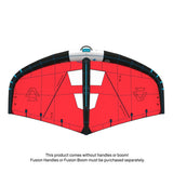 Duotone Unit 2027 Kitewing rot-schwarz, Draufsicht, ohne Gestänge und Boom