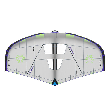 Duotone Unit 2027 Kite mit weißer und blauvioletter Oberseite, Draufsicht