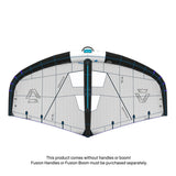 Duotone Unit 2027 Kite mit blauem und schwarzem Rahmen, weiße Fläche, Frontalansicht