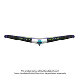 Duotone Unit 2027 Kitebar schwarz blau, breite Konstruktion mit weißem Mittelbereich und türkisem Logo, Frontansicht