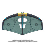 Duotone Unit SLS 2027 Kite, graugrünes Tuch mit gelbem und schwarzem Gestänge, Frontalansicht