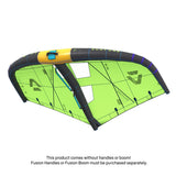Duotone Unit SLS 2027 Kitesegel neongrün mit schwarzem Rahmen und gelbem Inflatable-Balken, Draufsicht