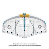 Duotone Unit SLS Concept Blue 2027 Kitewing von oben, weiß mit blauem und gelbem Rahmen, Draufsicht