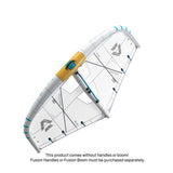 Duotone Unit SLS Concept Blue 2027 Kite, weiß mit blauem und goldenem Rahmen, Draufsicht