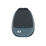 Duotone Sky Style SLS 2027 Kiteboard mit schwarzer Lauffläche und blauem Textilbereich, Draufsicht