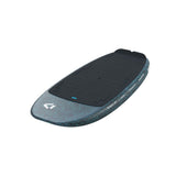 Duotone Sky Style SLS 2027 Kiteboard mit schwarzem Deck und blaugrauem Rahmen, Seitenansicht