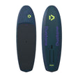 Duotone Skybrid SLS 2027 Kiteboard, Draufsicht, dunkelblau mit neongelben Details, Oberseite und Unterseite