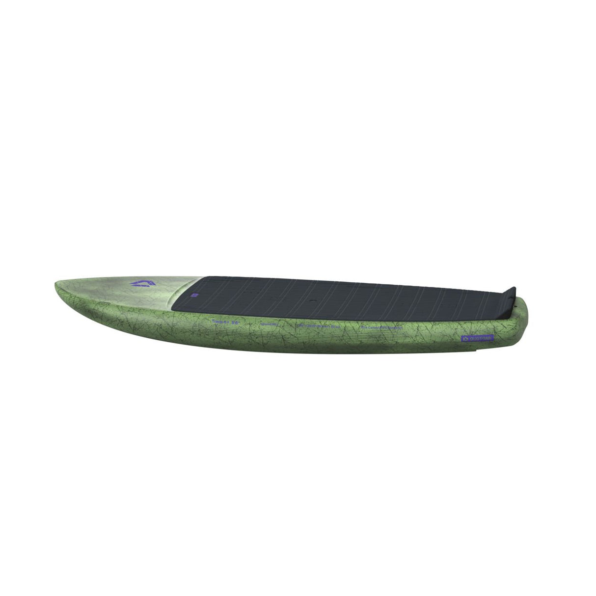 Duotone Trace SLS 2027 Kiteboard grün-schwarz mit schwarzem Deck, Seitenansicht