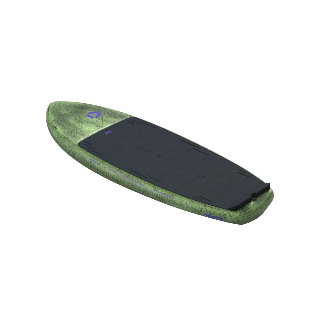 Duotone Trace SLS 2027 Kiteboard grün-schwarz mit schwarzem Deck, Seitenansicht