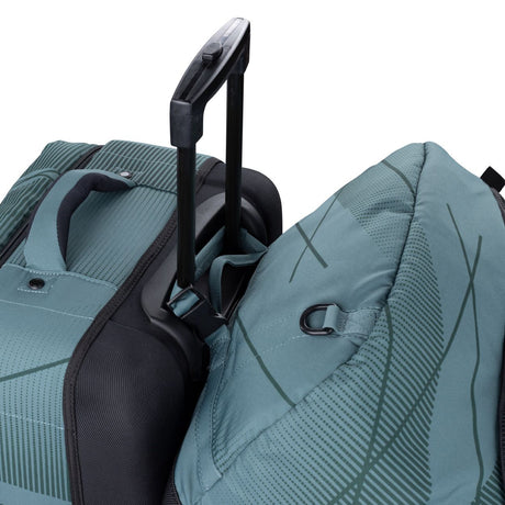 Duotone Team Bag 2027 in Blaugrau und Dunkelblau mit Trolleygriff, Draufsicht auf die Tasche mit strukturiertem Material
