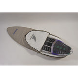 Duotone Boardbag Single Surf 2027 in Beige und Weiß mit Surfboard-Schutz, Draufsicht