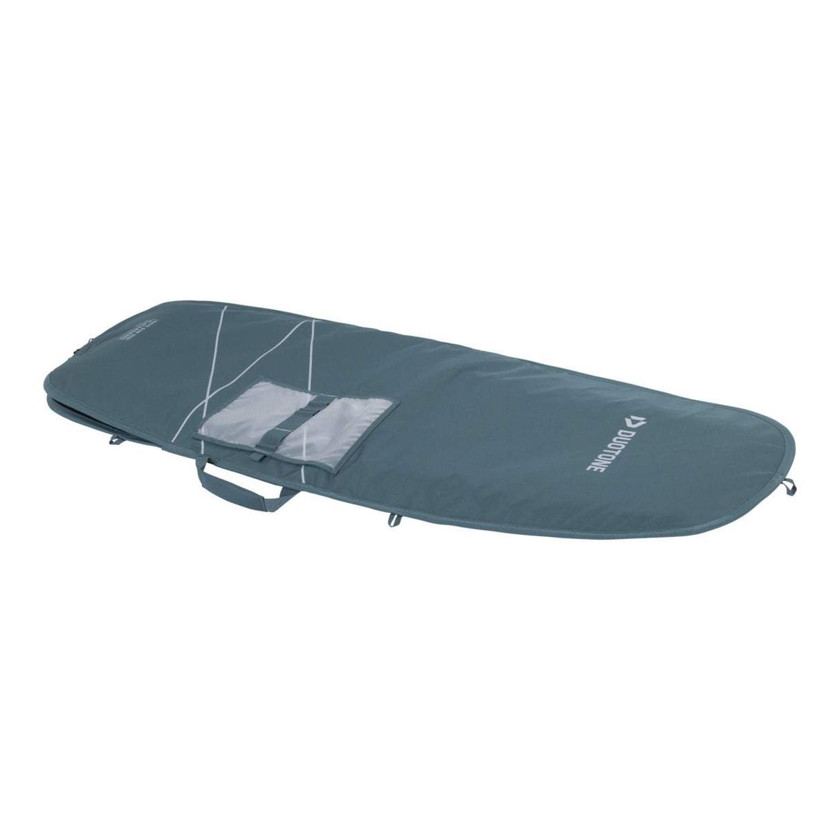 Duotone Boardbag Single Foil 2027 in Dunkelblau mit transparentem Fenster, Seitenperspektive