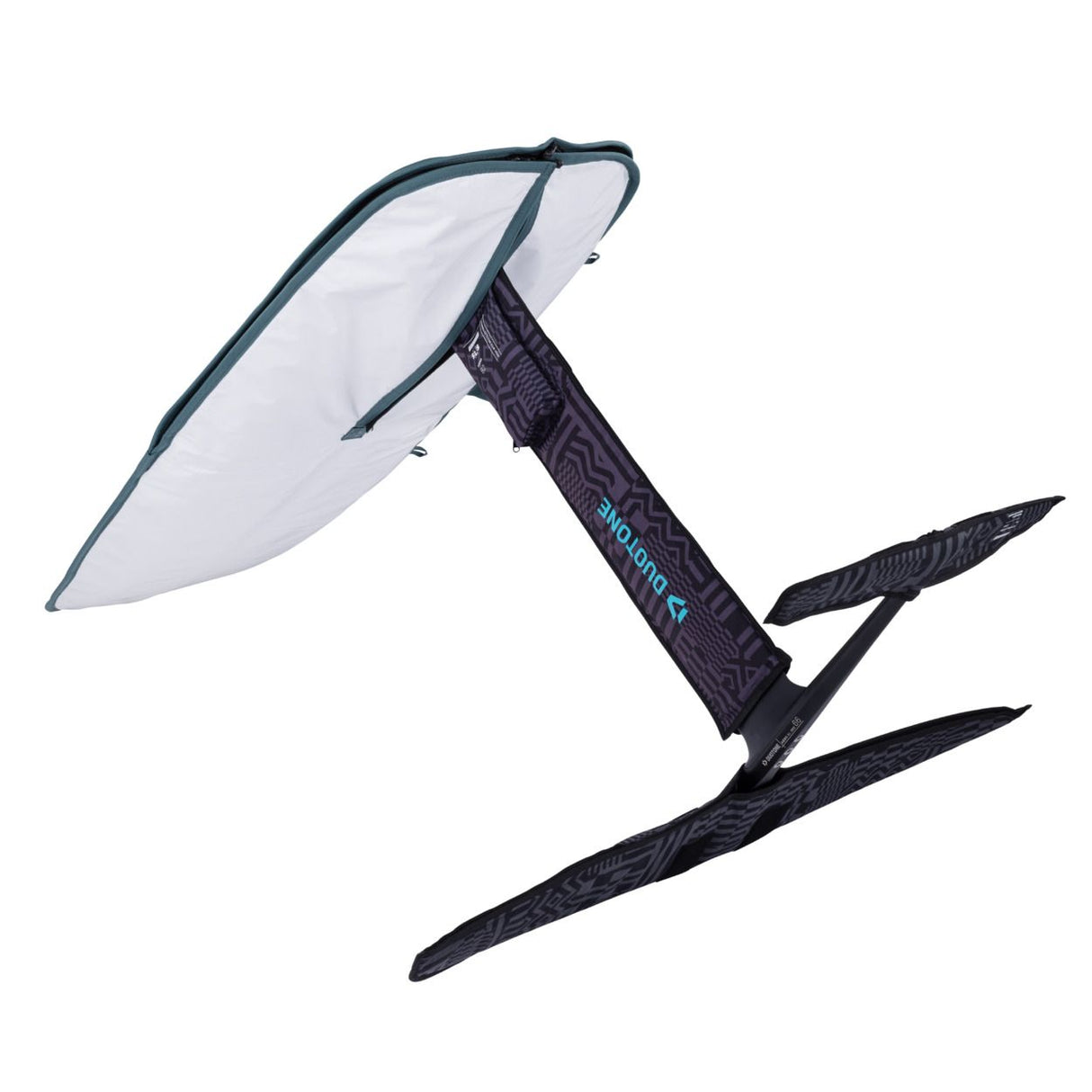 Duotone Boardbag Single Foil 2027 Schutztasche für Foilboards in Weiß und Schwarz, Frontansicht