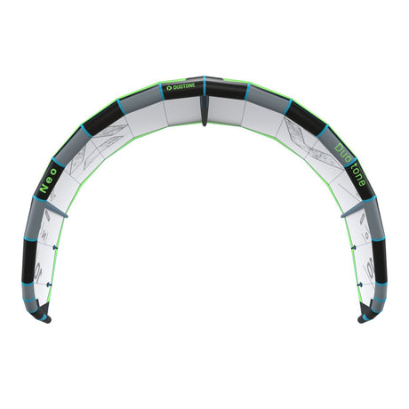 Duotone Neo 2027 Lenkdrachen mit grünem und grauem Duotone-Design, Draufsicht