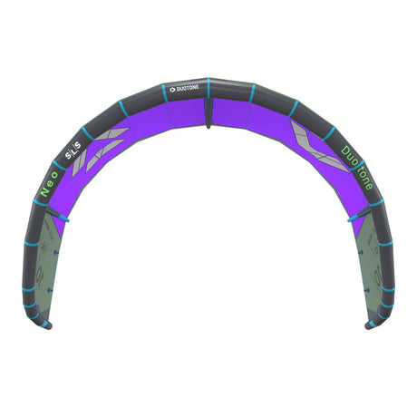 Duotone Neo SLS 2027 Lenkdrachen lila und grau, Frontalansicht der aufgeblasenen Struktur