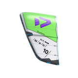 Duotone Neo SLS 2027 Kiteboard grün-weiß mit lila Logo, Seitenansicht