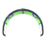 Duotone Neo SLS 2027 Kiteboard in Neongrün und Schwarz mit violetten Akzenten, Draufsicht