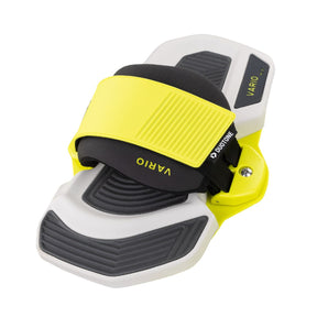 Duotone Vario Combo 2027 Kiteboard-Bindung in Neongelb, Schwarz und Weiß mit verstellbarem Riemen, Draufsicht