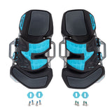 Duotone Entity 360 2027 Kiteboard-Bindung schwarz-blau, Draufsicht mit Befestigungsmaterial