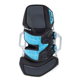 Duotone Entity 360 2027 Kiteboard Bindung in Schwarz und Blau, Draufsicht mit sichtbaren Bindungsmechanismen