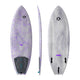 Duotone Volt SLS 2027 Kiteboard lila-weiß, Draufsicht und Seitenansicht, mit strukturierter Oberfläche und Griffzonen