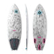 Duotone Volt D/LAB 2027 Kiteboard, Weiß-Grau Duotone mit pinken Details, Top-, Seiten- und Unteransicht