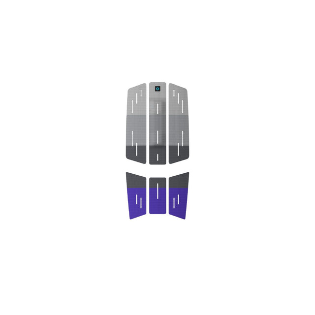 Duotone Traction Pad Front 2027 in Grau und Blau mit Streifenmuster, Draufsicht
