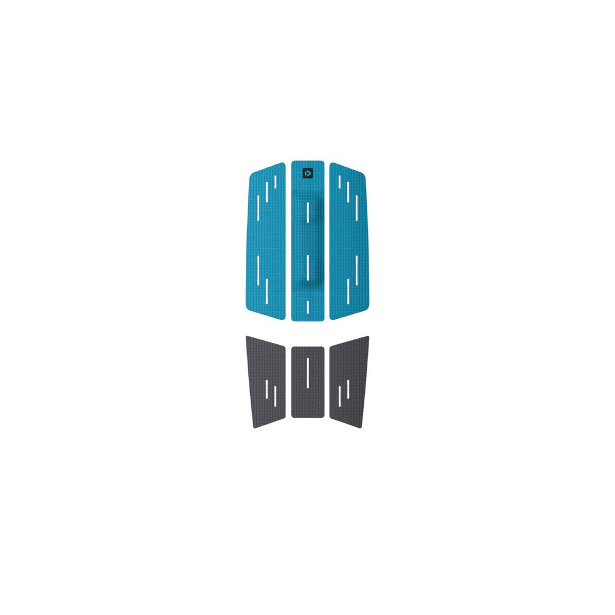 Duotone Traction Pad Front 2027 in Blau und Grau mit strukturiertem Griffmuster, Vorderansicht