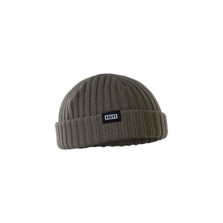 ION Ionic Fisherman 2026 Beanie in Grau, Strickmütze mit Rippstruktur und ION-Label, Seitenansicht