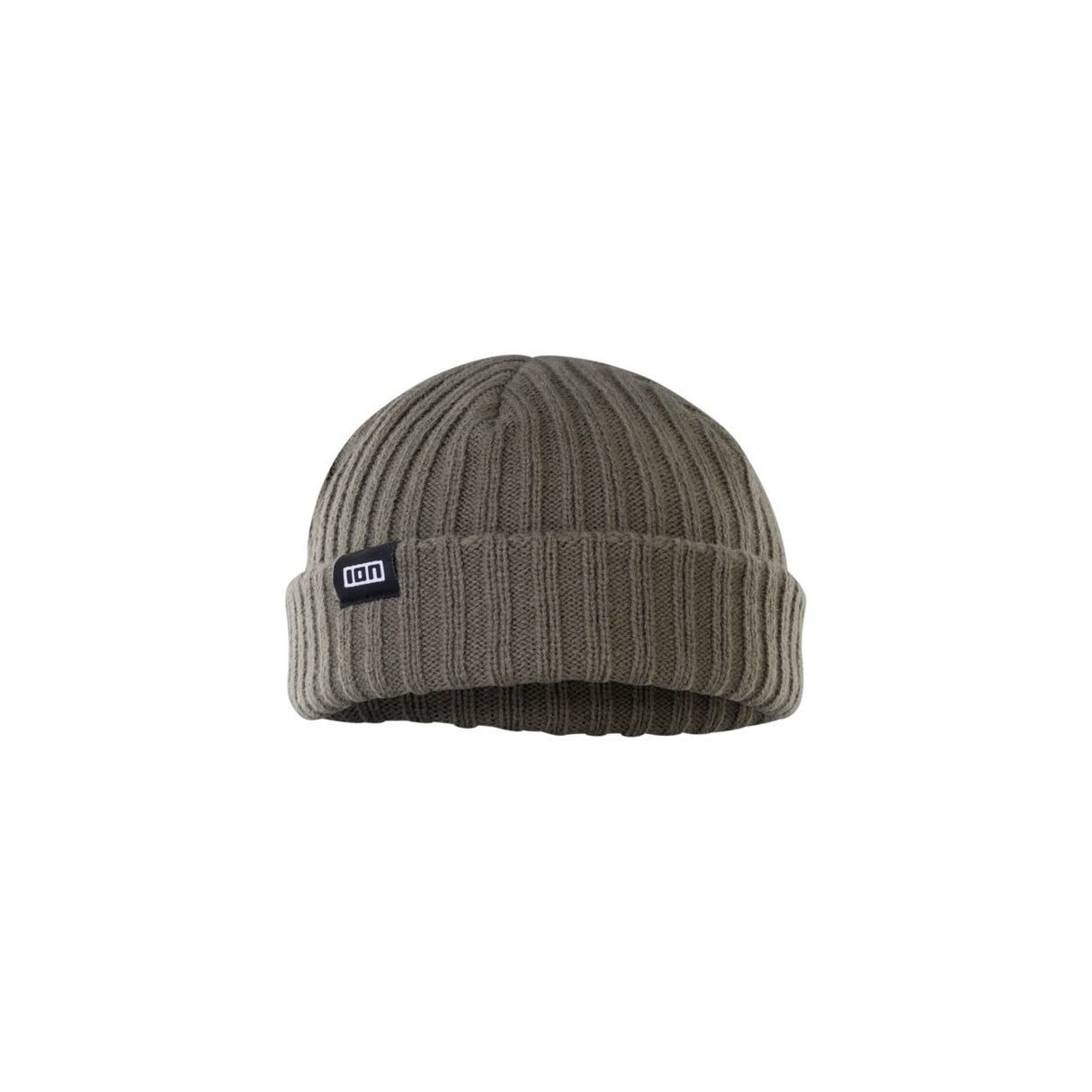 ION Ionic Fisherman 2026 Strickmütze in Grau mit Rippenmuster und ION-Logo, Frontansicht
