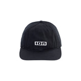 ION Cap Session 2026 schwarze Baseballkappe mit weißem Logo, Frontansicht