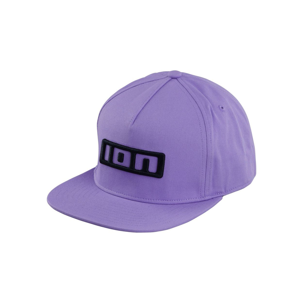 ION Ionic 2026 Snapback Cap in Violett mit schwarzem Logo, Frontansicht