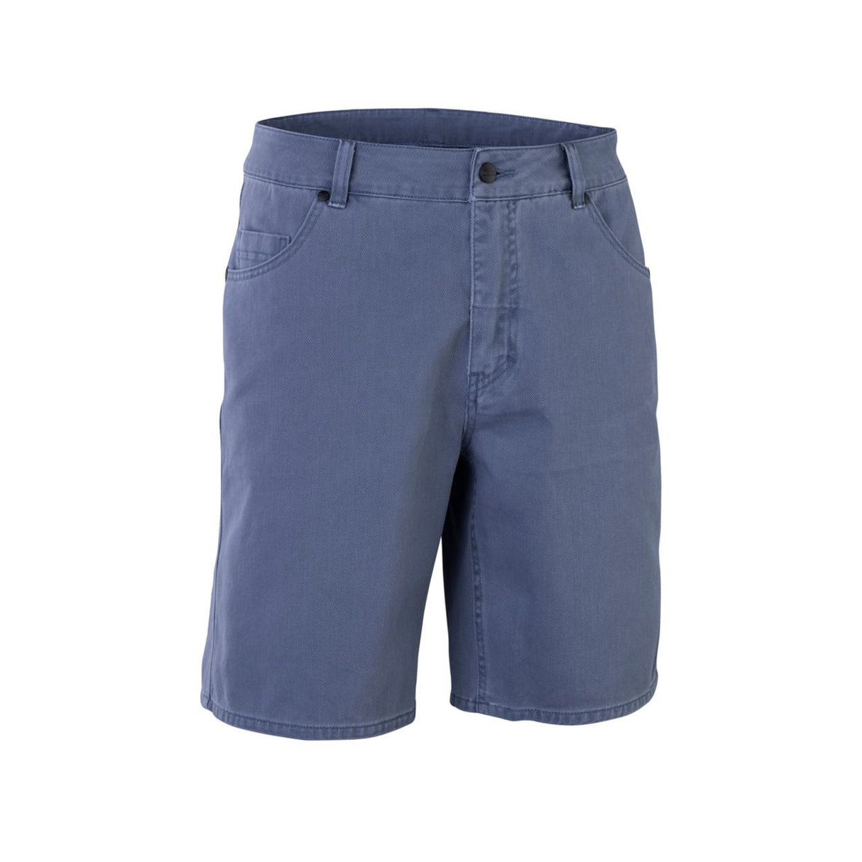 ION Denim Shorts 2026 in Blau, Frontansicht, Baumwoll-Denim mit klassischen Taschen und Reißverschluss