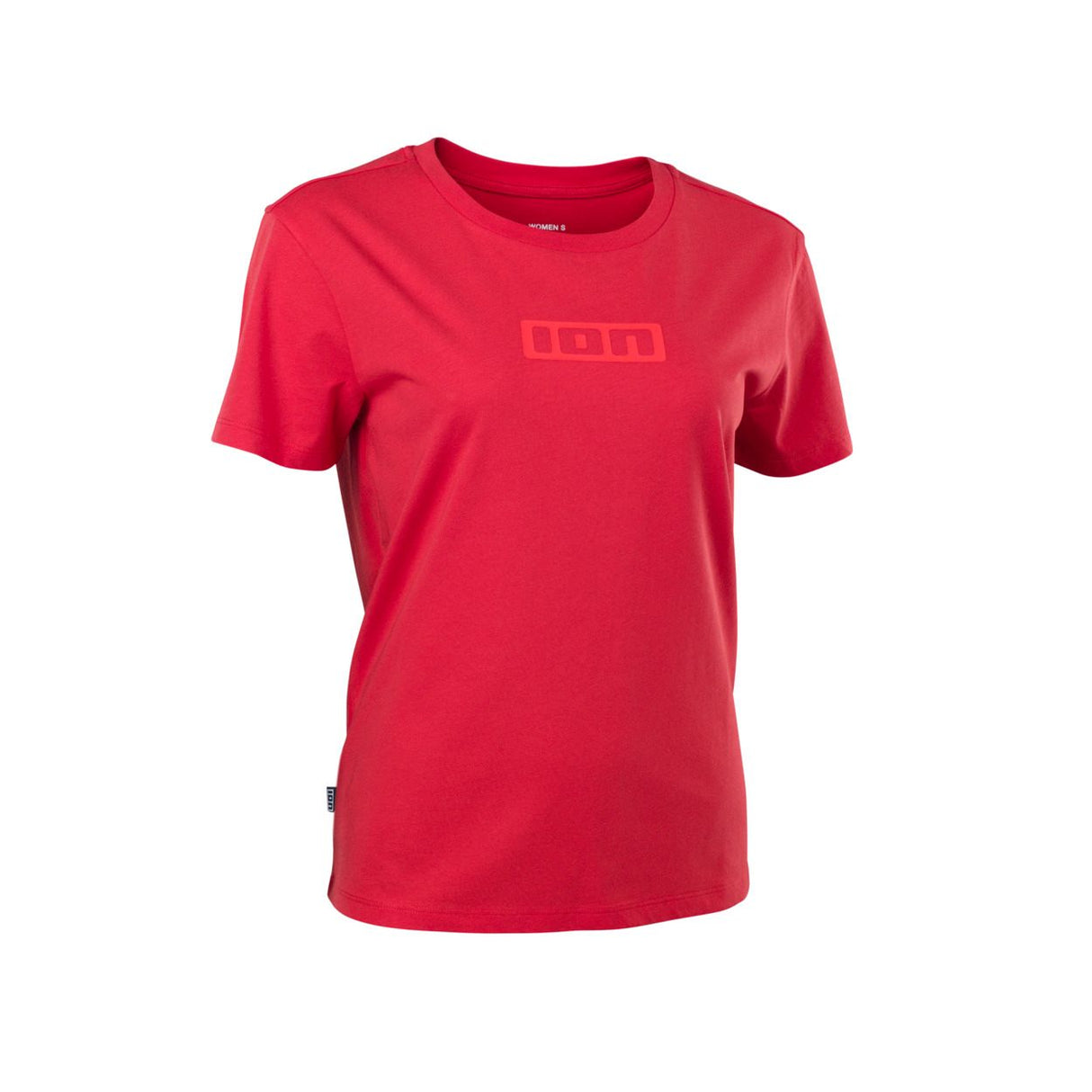ION Ionic 2026 Damen T-Shirt rot Baumwolle mit Logo-Print Frontansicht