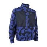 ION HD Fleece Jacke 2026 in Blau-Schwarz mit Camouflage-Muster, Frontansicht