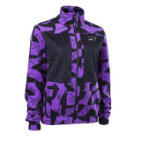 ION HD Fleece Jacke 2026 in Violett-Schwarz mit geometrischem Muster, Frontansicht