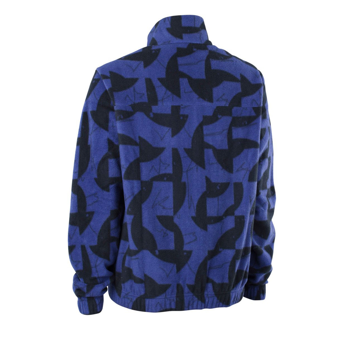 ION HD Fleece Jacke 2026 in Blau mit schwarzem Muster, Rückansicht, Fleecematerial