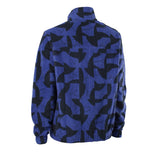 ION HD Fleece Jacke 2026 in Blau mit schwarzem Muster, Rückansicht, Fleecematerial