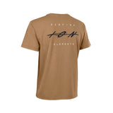 ION Mood 2026 T-Shirt in Beige mit Surfing-Print auf der Rückseite, Baumwolle, Frontansicht