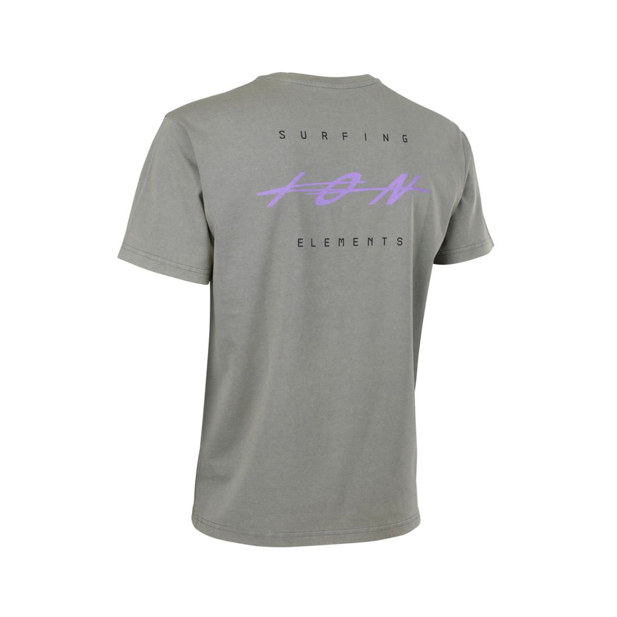 ION Mood 2026 T-Shirt grau mit violettem Print, Surfing Elements Design, Rückansicht