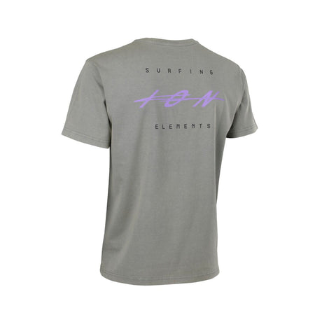 ION Mood 2026 T-Shirt grau mit violettem Print, Surfing Elements Design, Rückansicht