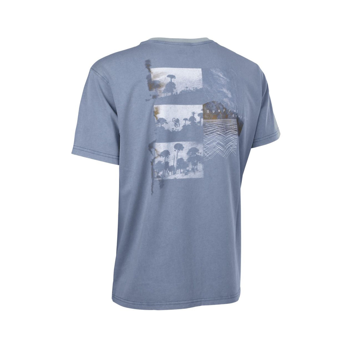 ION Graphic Tee 2026 Herren T-Shirt blau mit Fotodruck auf der Rückseite, Rückenansicht