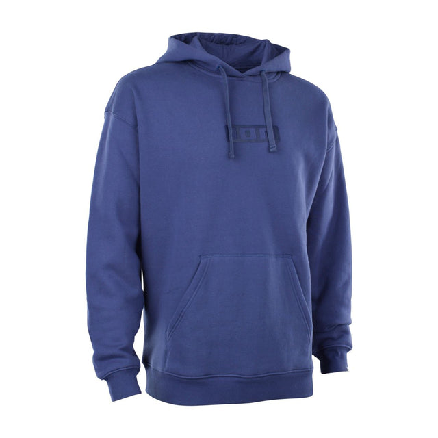 ION IONIC Hoodie 2026 in Blau, Kapuzenpullover aus Baumwolle, Frontalansicht mit Kängurutasche